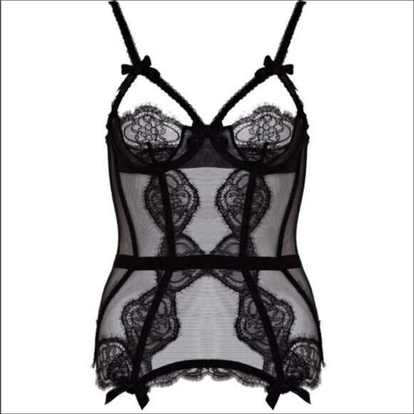 Agent Provocateur Black Alina Bustier Basque Corset - Picture 16 of 16